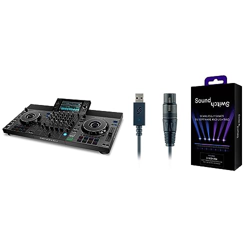 Denon DJ SC LIVE 4 - Controlador DJ autónomo, mezclador 4 canales, streaming de Amazon Music &...