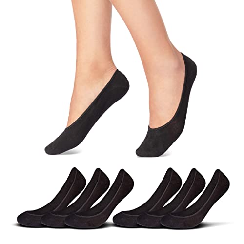 6 Paar Ballerina Socken Damen | Unsichtbare No-Show Füßlinge | Rutschfeste Nylon Socken Mit Silikon