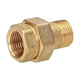 Die 1/2 Zoll 3-teilige Messingverschraubung hat ein Innengewinde und ein Außengewinde nach ISO 228 und einen eingebauten Dichtungsring.