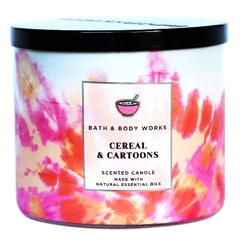 Bath & Body WorksWhite Barn 3-Wick Candle w/Essential Oils - 14.5 oz - 2021 Summer Scents! (Cereal & Cartoons)