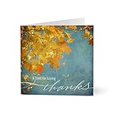 Hallmark Business Bulk 25 Pack Thanksgiving Appreciation Cards for Employees & Staff (Thanksgiving Fall Leaves), 5x5 Square Cards, Message Inside, Envelopes Included