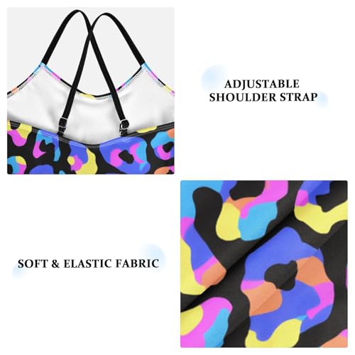 Leopard Print Pattern Girls One Piece Swimsuits Summer Quick Dry Beach Bathing Suit4