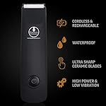 Downtown Trimmer, Electric Groin Hair Trimmer & Body Trimmer for Men, Replaceable Ceramic Blade Heads, Rechargeable, 100…