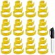 WEBEEDY 36 Stück Clips Für Pillenflaschen 3 Größen Tragbare Gelbe Wiederverwendbare Medizinflaschen Clips Mit Marker Etiketten Stift Zur Einfachen Medikamentenidentifikation (3/4/5cm)