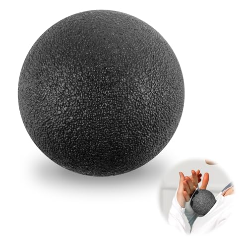 Pelota Masaje Muscular 10 cm Negra - Bola Lacrosse de Goma para Fisioterapia, Liberación Miofascial y Puntos Gatillo - Ideal para Aliviar Dolor en Espalda, Pies, Glúteos y Fascitis Plantar