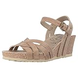 Verschluss: Schnalle Panama Jack Damen Vera Basics Offene Sandalen mit Keilabsatz, Braun (Taupe), 36 EU