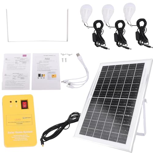 Asixxsix Générateur Solaire Portable, Centrale électrique de 6000mAh avec Ports de Chargement USB et Lampe de Poche LED, Kit de Générateur de Panneaux électriques Solaires pour la Maison