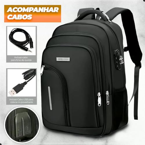 Mochila Grande Masculina Feminina Notebook Executiva Antifurto Impermeável Escolar Faculdade Passeio