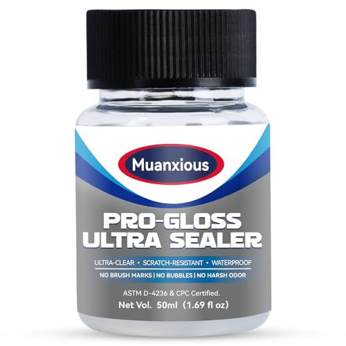 Muanxious Studio HighGloss Varnish CrystalClear NonTacky Finish for AirDry & Polymer Clay Miniatures WaterBased ASTM D4236 50ml (1.69 fl oz)