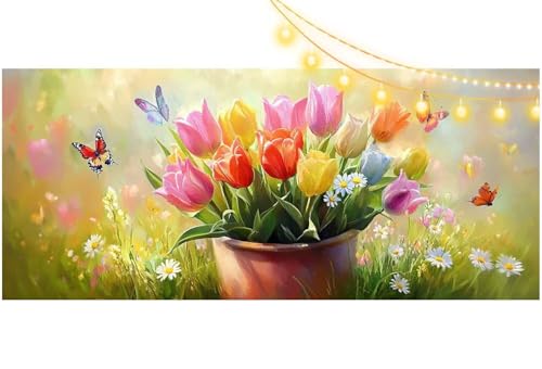 Diamond Painting Adulte Grand Format 220x80 cm Peinture Diamant Fleur Fleurie DIY m737