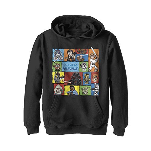 Star Wars Boys' Hooded Pullover Fleece, Black, X-Large