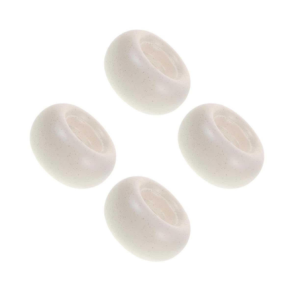 TOYANDONA 4 Pezzi Portacandele in Ceramica Bianca, Moderno, per Tavola