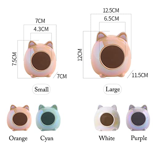 Ihoo Ceramic Hamster Hideout, Cute Cat Design Hamster House And Habitats, Cozy Bed For Gerbils Hamsters Mice Golden Bear Cage Accessories Color Cyan Small #TOP2