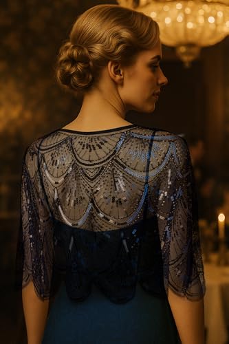 BABEYOND 1920s Shawl Wraps for Women, Sequin Beaded Shawls and Wraps for Evening Dresses Party4