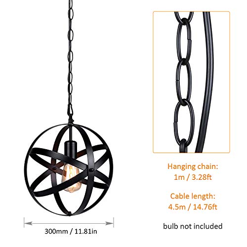 Pendant Light, Tomshine Plug In Hanging Light,Rustic Metal Chandelier Light Fixture For Kitchen Dining Room Farmhouse #TOP6