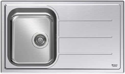 HOTPOINT SC 86W1 (X) HA Lavello da incasso 1 Vasca con Gocciolatoio a  Destra Dimensioni 86 x 51 cm Colore Acciaio Satinato : Amazon.it: Fai da te