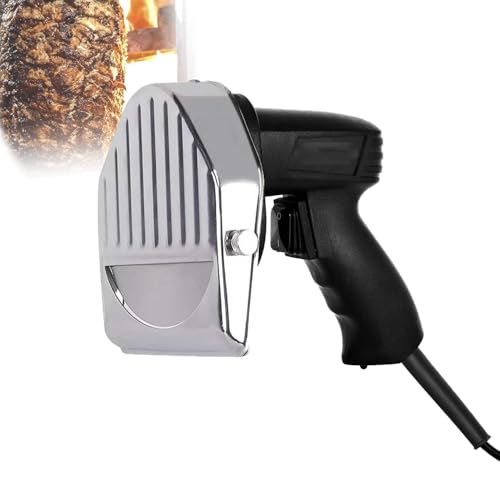 WTRYRN 80w Commercial Stainless Steel Gyro Knife, Cordless Portable Kebab Knife, Electric Shawarma Knife with Adjustable Slice Thickness 0-8mm, 60 Kg Per Hour Wiredmodel