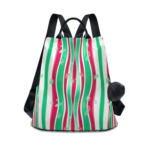 Mochila antirrobo de viaje para mujer con rayas verticales estilo urbano diario