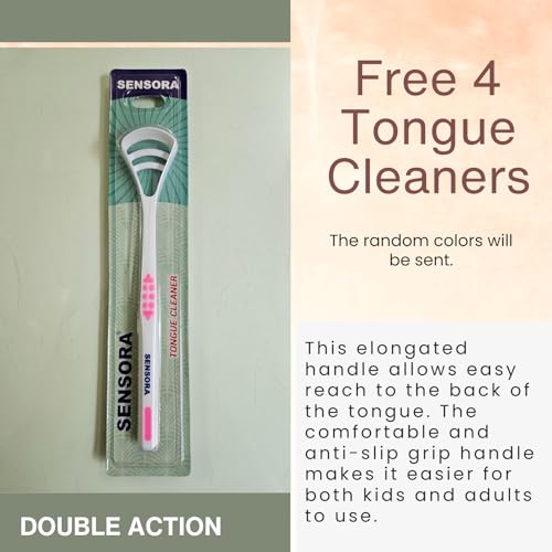 Image of Sensora 6 Pcs Combo of Soft Bristles Toothbrush (Buy 6 Get 4 Free) | Manual Toothbrush For Adults, Prevents Gum Problems, | 4 Tongue Cleaner FREE | Multicolor