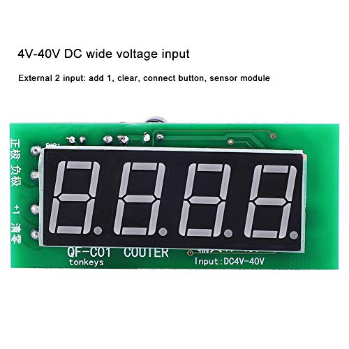 Image of Counter Module Voltage Detection Sensor 4 Digits Digital Display with Memory Function, 0 to 9999 Counting Range QF C04 DC 4 to 40V