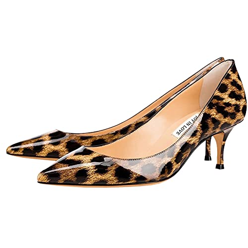 Joy In Love Women's Shoes Low Heels Pointy Toe Kitten Heel Daily Pumps Leopard 7.5 Us #TOP3