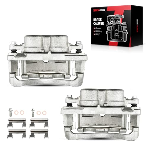 Image of Torchbeam Front Brake Calipers Set for Chevrolet Silverado 2500 HD 2001-2010, Chevrolet Express 2500 2003-2020, Chevrolet Express 3500, Front Left and Front Right Calipers with Bracket 18B4730+18B4731