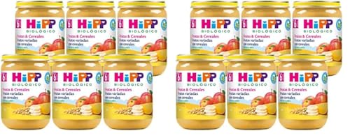 HiPP Biológico - Tarrito de Frutas Variadas con Cereales BIO - Pack 6x190g - 95% Fruta - 5% Cereales Integrales - Sin Azúcares Añadidos - Apto A Partir de 6 Meses (Paquete de 2)