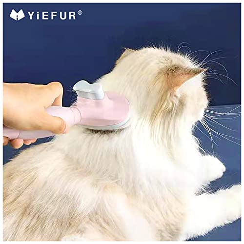 Image of Cat Hair Brush, Soft Silicone Self Cleaning Brush for Short and Long Haired Cats, Pink Pet Grooming Comb, Cat Shedding Brushes