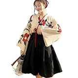 [sac taske] 大正ロマン 袴 コスプレ 着物 和装 和服 ロリィタ 文化祭 ハロウィン ショート丈 (黒色 Lサイズ)