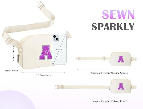 Image of COSHAYSOO Initial Letter Fanny Pack for Girls Personalized Graduation First Communion Birthday Gifts for 6 7 8 9 10 11 12 Year Old Teen Girl Preteen Tween Fashion Crossbody Purse Belt Bag Ivory A