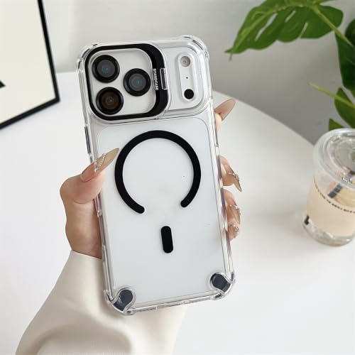 Étui magnétique iPhone 14 noir transparent avec coque protection objectif photo