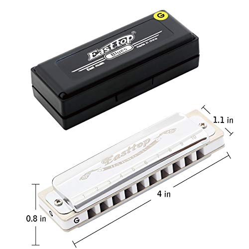 East Top 10 Holes Key by G Professional Diatonic Blues Harmonica T008, Silver Harmonica Pour adultes, joueurs… - Les Beatles, Paul McCartney, John Lennon, RIngo Starr, George Harrison East Top 10 Holes Key by G Professional Diatonic Blues Harmonica T008, Silver Harmonica Pour adultes, joueurs… – Image 5