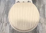 Heavy duty Metal Hinges Round Wooden Toilet seats with Bamboo Design.(Bamboo Begie)