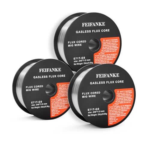 FEIFANKE Fil Fourré Sans Gaz 1,0MM, Bobine Fil Fourré 3KG- E71T-GS General Purpose MIG MAG Welding...