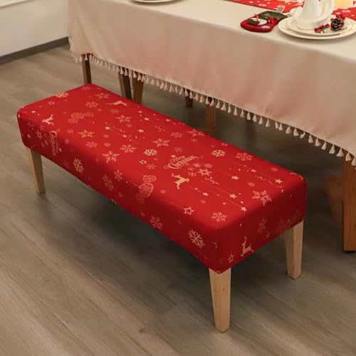 Forcheer Christmas Dining Room Chair Cover Printed Chair Slipcover Set Of 4 Washable Parsons Chair Slipcover Removable Seat Protector For Dining Room- 4 Pcs Chair Cover+1 Pc Bench Cover （Christmas 1） thumb #4