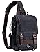 Mygreen Canvas Leather Crossbody Messenger Bag One Strap Sling Travel Hiking Chest Bag