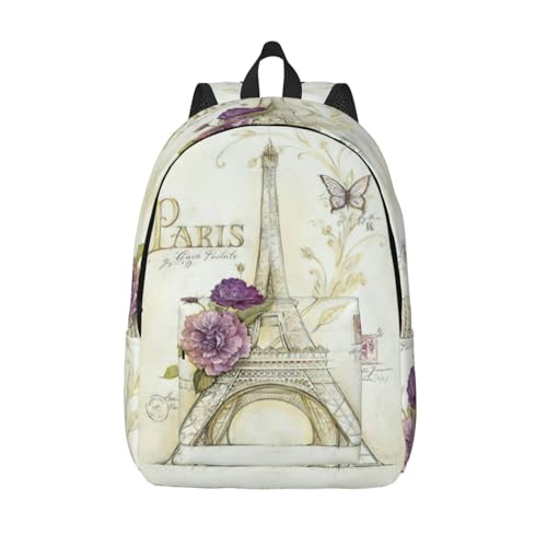 Sac à dos de voyage imprimé Tour Eiffel antichoc pour ordinateur portable femme