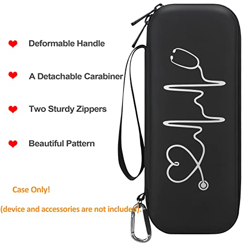 Image of BOVKE Stethoscope Case for 3M Littmann Classic III Monitoring /Lightweight II S.E /Cardiology IV Diagnostic /MDF Acoustica Stethoscopes, Mesh Pocket for Doctor & Nurse Accessories, Black+Black