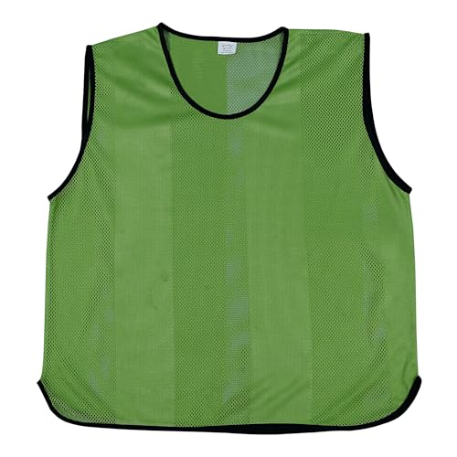 Sterling Sports 5 X Training Bibs Sports Mesh Football Bibs Adult (Pack of 5) - Quick Dry Football Training Equipment For Soccer, Rugby, Basketball & Cricket Bibs (Green, Senior Mens)