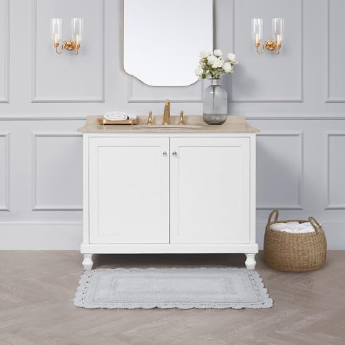 Laura Ashley Häkel-Badteppich, Baumwolle, 53 x 86 cm, Hellgrau – Ansicht 6