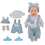 Ropa para muñecas de 35 a 43 cm, ropa de muñeca para muñecas de bebé que incluye ropa Ropa camisas y pantalones de espalda, 2 ropa, un juego de calcetines para muñecas de bebé de 14 a 18 pulgadas
