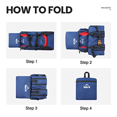 Venture Pal VP023-RED/NEVY BLUE 40L Lightweight Packable Travel Hiking Backpack Daypack thumb #5