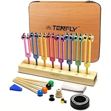 Chakra Tuning Forks Set for Healing, 7 Chakra+1 Soul Purpose Weighted Tuning Forks for DNA Healing, Chakra, Sound Therapy etc, Multicolour126.22 Hz, 136.1 Hz, 141.27 Hz, 172.06 Hz etc