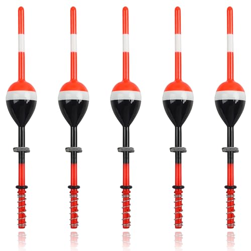 SILANON Wood Slip Bobbers Fishing Floats and Bobbers Spring Oval Stick Slip Floats for Crappie Catfish Trout Panfish Walleyes Fishing 5/10pcs