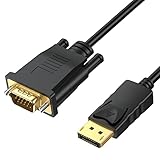 DisplayPort to VGA Cable 6 Feet, Display Port DP to VGA Adapter Cord Male to Male HD Video 1080P for