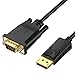 DisplayPort to VGA Cable 6 FT, 10-Pack Display Port DP to VGA Adapter Cord Male to Male HD Video 1080P for Computer, Monitor, TV, Projector