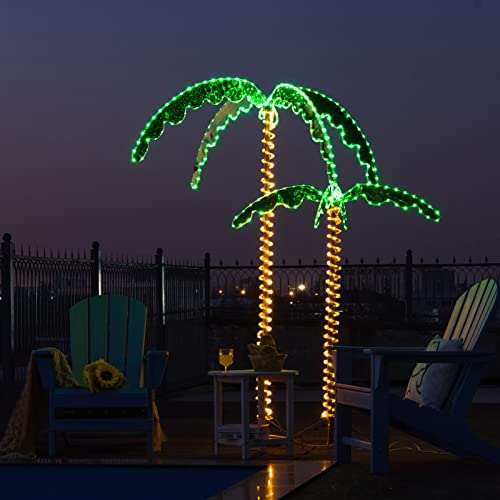 Tangkula Led Lighted Palm Tree With 504 Led Lights For Outside Patio, Hawaii-Style Lighted Coconut Palm Tree, Outdoor & Indoor Holiday Decoration For Backyard, Poolside, Garden, Terrace #TOP1