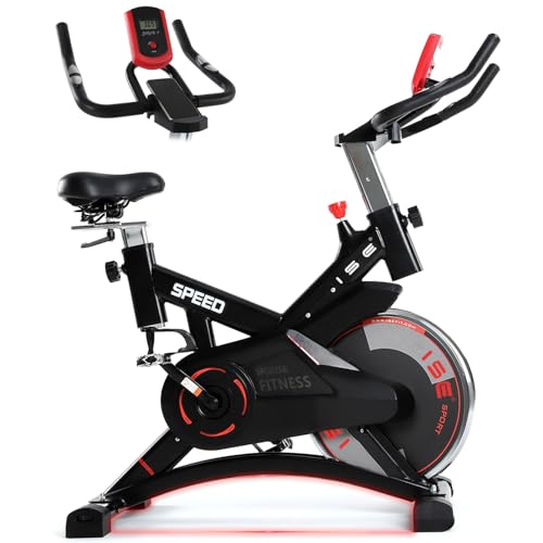 ISE Velo d appartement, Ergonomie Cardio-Training, Exercise Bike, Velo Appartement Fitness, Multifonction Ecran/Impulsion, Selle&Guidon Hauteur Réglable, Vélo d&rsquo;Appartement&Vélo Appartement Intérieur