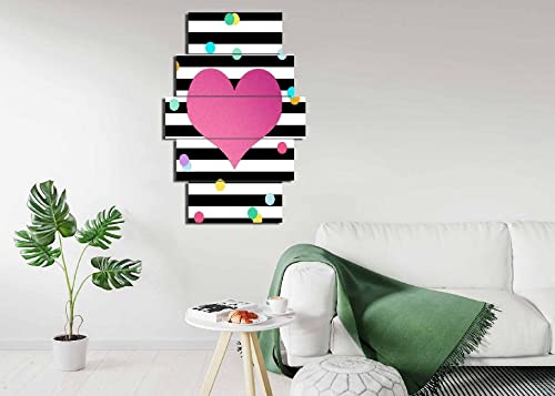 Tableau Coeur Homemania 5 pièces en mdf multicolore pour salon - 2