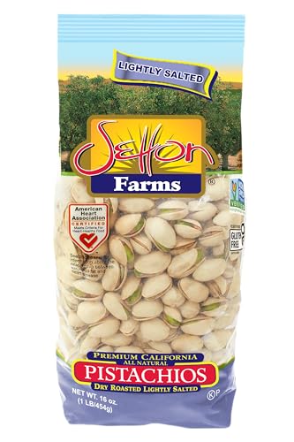 Image of Lightly Salted Pistachios, Dry Roasted with Sea Salt Bag, 16 Ounce (Pack of 12)